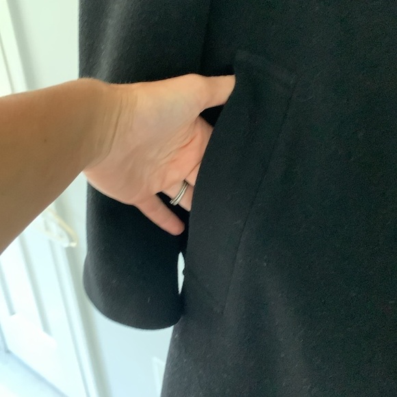 Calvin Klein wool cashmere pea coat black size 40R casual classic‎ mid length - Picture 3 of 11